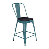 Flash Furniture ET-3534-24-KB-PL1B-GG Carly Bar Stool 500 Lb. Weight Capacity