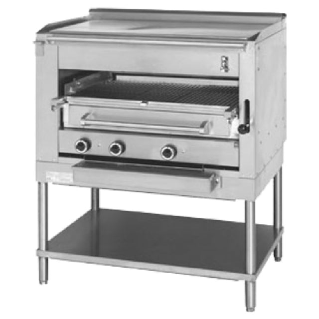 Montague Company C36SHBPL Legend™ Radiglo Steakhouse Broiler Gas (1) 33" Plancha Top