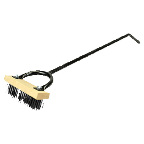 Franklin Machine Products 133-1664 The Texas Brush® Grill Brush Angled Wood Brush Head With Medium Black Steel Bristles