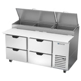 Beverage Air DPD67HC-4 Pizza Top Refrigerated Counter Two-section 67"W