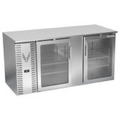 Victory VBB68HC-G-S - Back Bar Refrigerator, Two-section, 68"W X 29-11/16”D X 34"H
