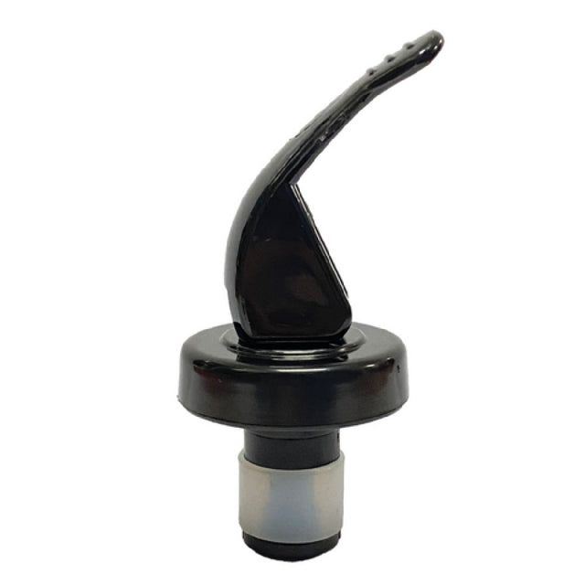 Spill-Stop 13-450 Bottle Stopper Black Reusable Plastic Stopper With Silicone Seal