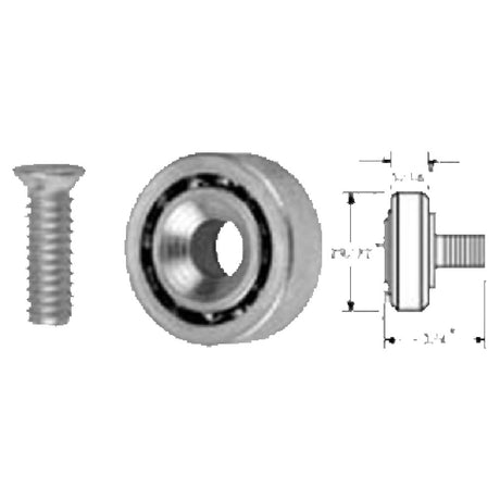 Franklin Machine Products 132-1020 Roller 1/4" 20 Threaded Stud Stainless Steel