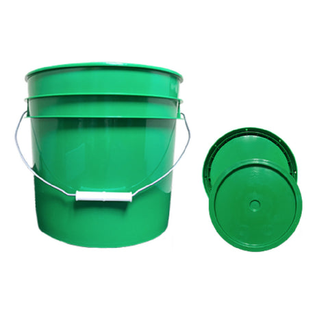 Buccaneer Container Corp 2006448040 (Buccaneer) Bucket With Green Lid (3.5) Gallon (custom Printed) (6 Each Per Case)