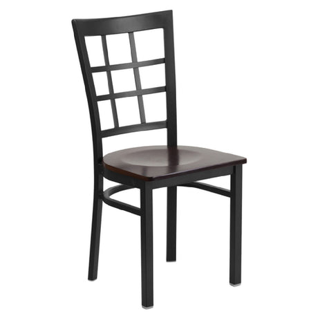 Flash Furniture XU-DG6Q3BWIN-WALW-GG Hercules Series Restaurant Chair Metal Window Pane Back