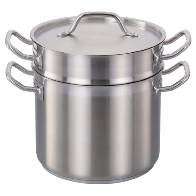 Omcan 80246 (80246) Double Boiler 3-piece 12 Quart Boiler With Inset & Cover