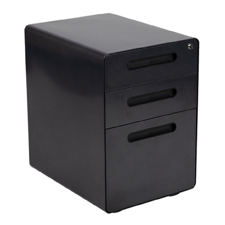 Flash Furniture HZ-AP535-01-BK-GG Mobile Drawer Cabinet 16"W X 21"D X 24"H 3-tier Drawer