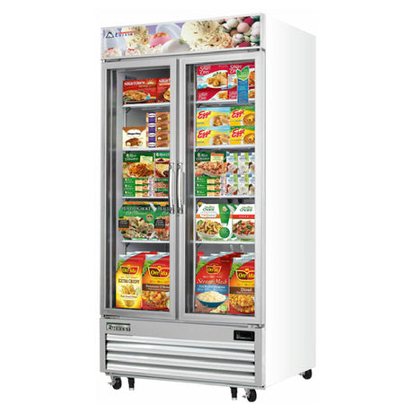 Everest Refrigeration EMGF36 Reach-In Glass Door Merchandiser Freezer Two-section