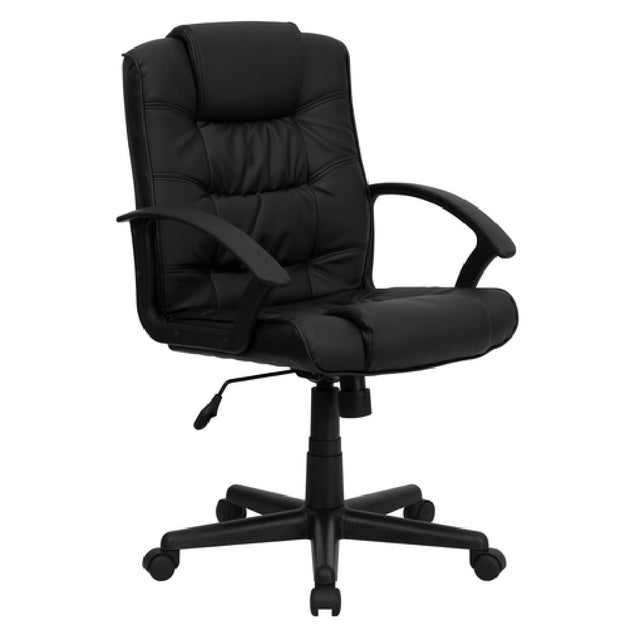 Flash Furniture GO-937M-BK-LEA-GG Swivel Task/Office Chair 37" To 40-3/4" Adjustable Height