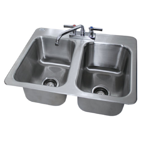 Advance Tabco DI-2-10 Drop-In Sink 2-compartment 10" Wide X 14" Front-to-back X 10" Deep Each/bowl