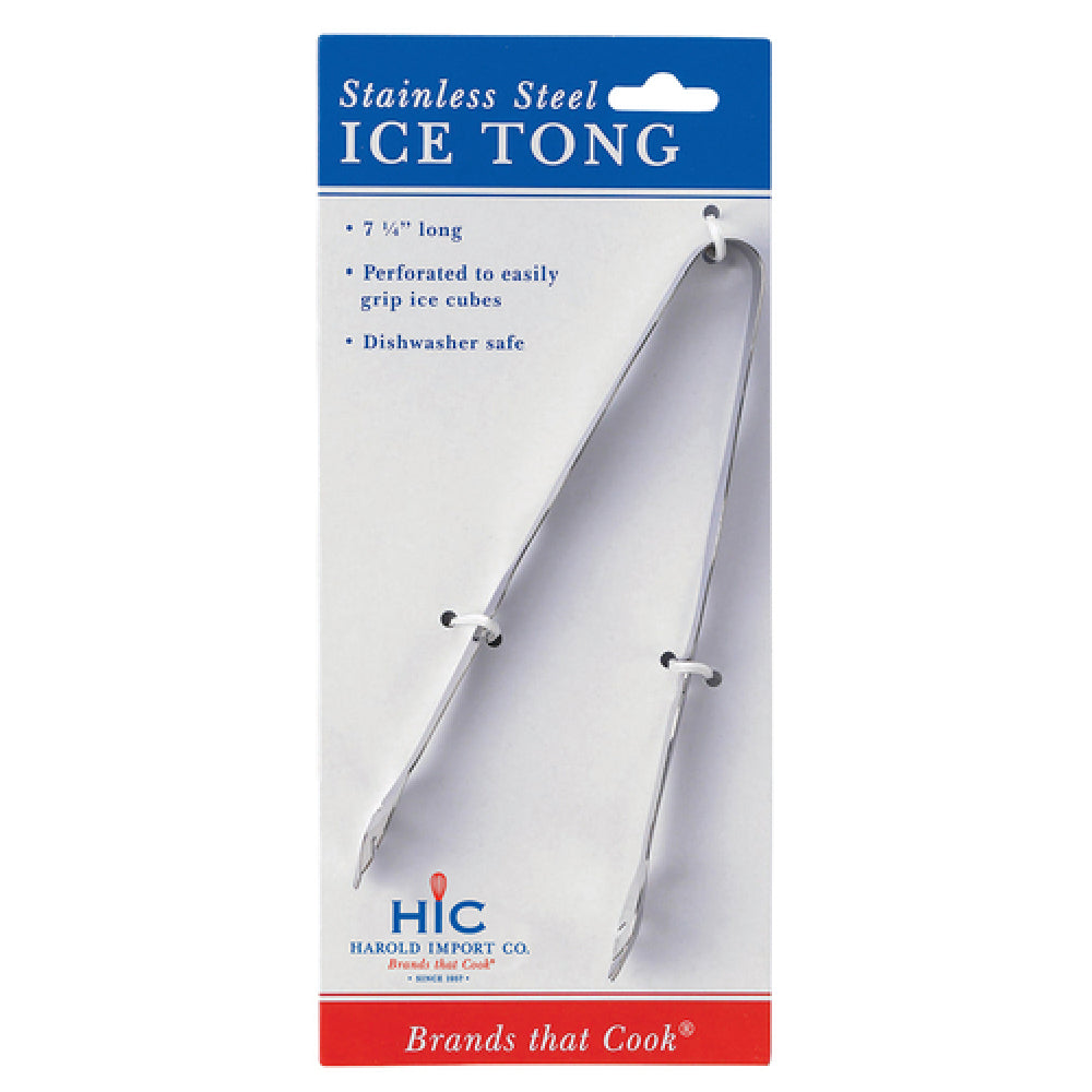 Harold Import Co. 1157C HIC Ice Tongs 7-1/4" Stainless Steel (carded)