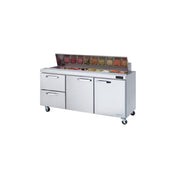 Blue Air BLPT72-D2L-HC Sandwich Prep Table Three-section 72-3/8"W