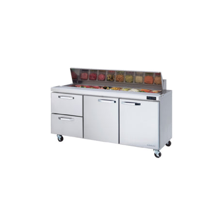 Blue Air BLPT72-D2L-HC Sandwich Prep Table Three-section 72-3/8"W