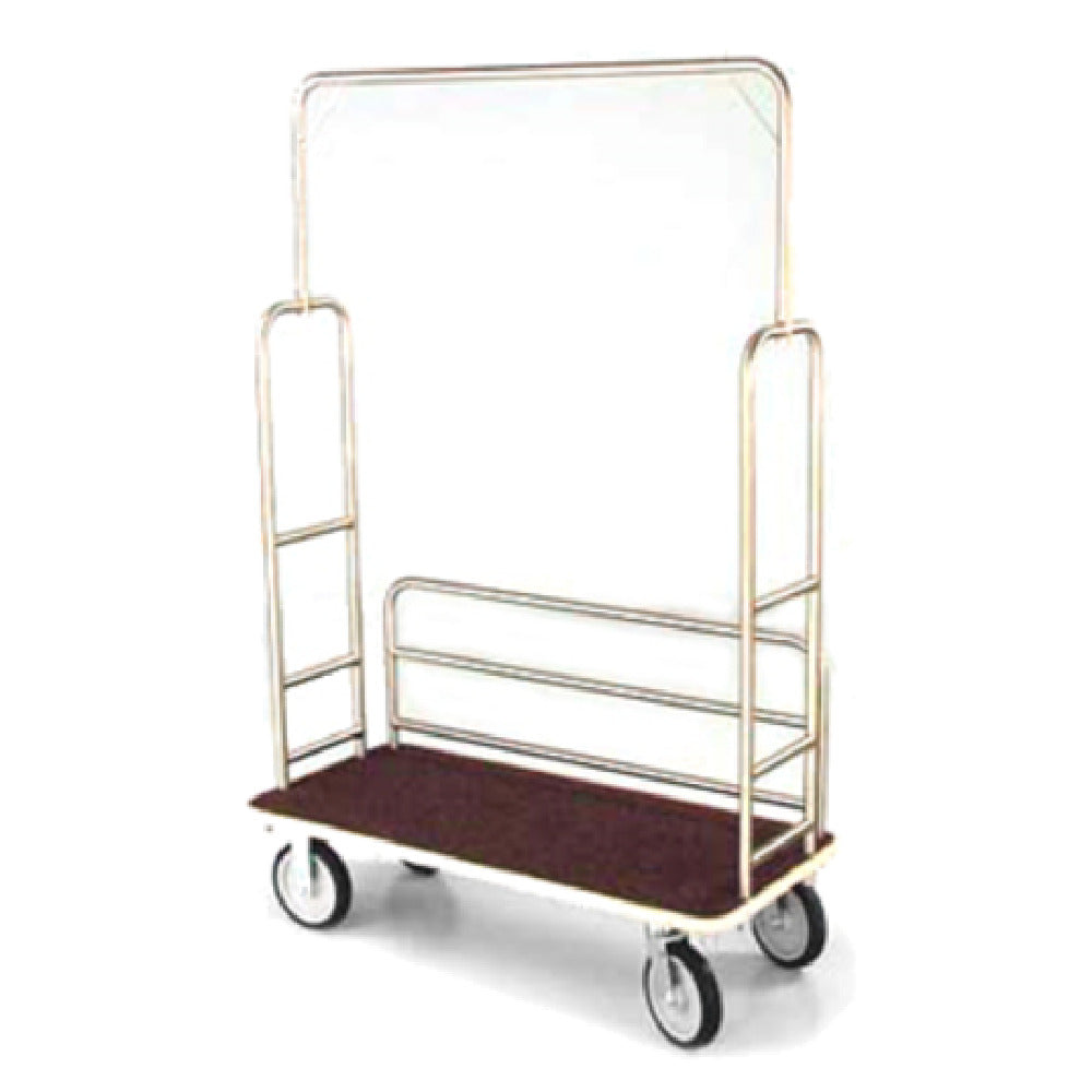 Forbes Industries 2493 Luggage Cart Brushed Stainless Steel One Long Side With Retaining Bars