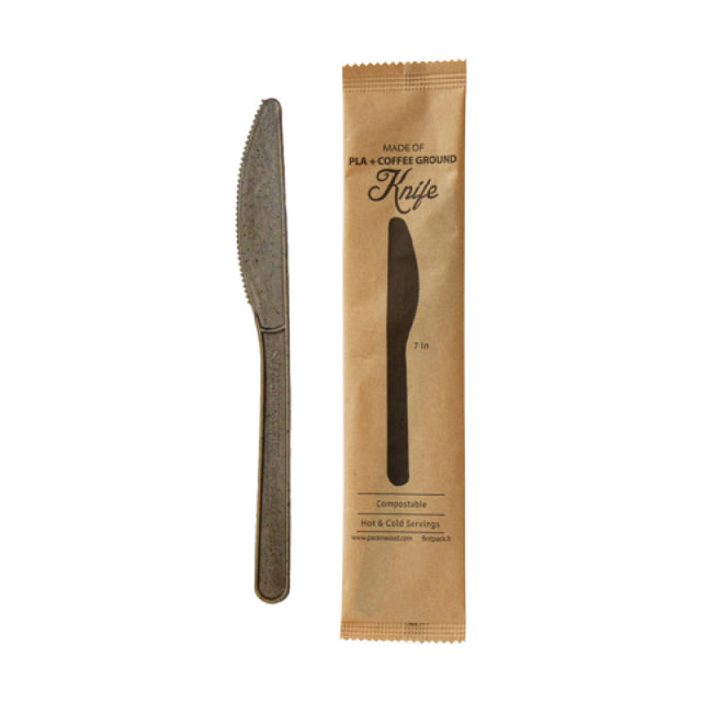 PacknWood 210CVPL722COW - Disposable Knife, 7"L, Coffee Ground