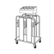 Piper Products PTS/1418MO2 - Mobile Tray & Silverware Dispenser, Double Stack, Open Style
