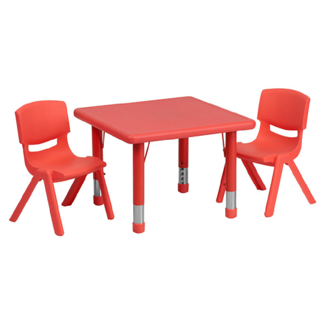 Flash Furniture YU-YCX-0023-2-SQR-TBL-RED-R-GG Preschool Activity Table Set Includes (1) Table: 24"W X 24"D X 14-1/2" 23-3/4"H