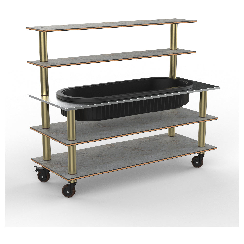 Steelite MGCMLC01GBXH - Modular Pro Back Bar (With Ice Well) Grey Slate Bru, 71.0" X 29.5" X 60.0"