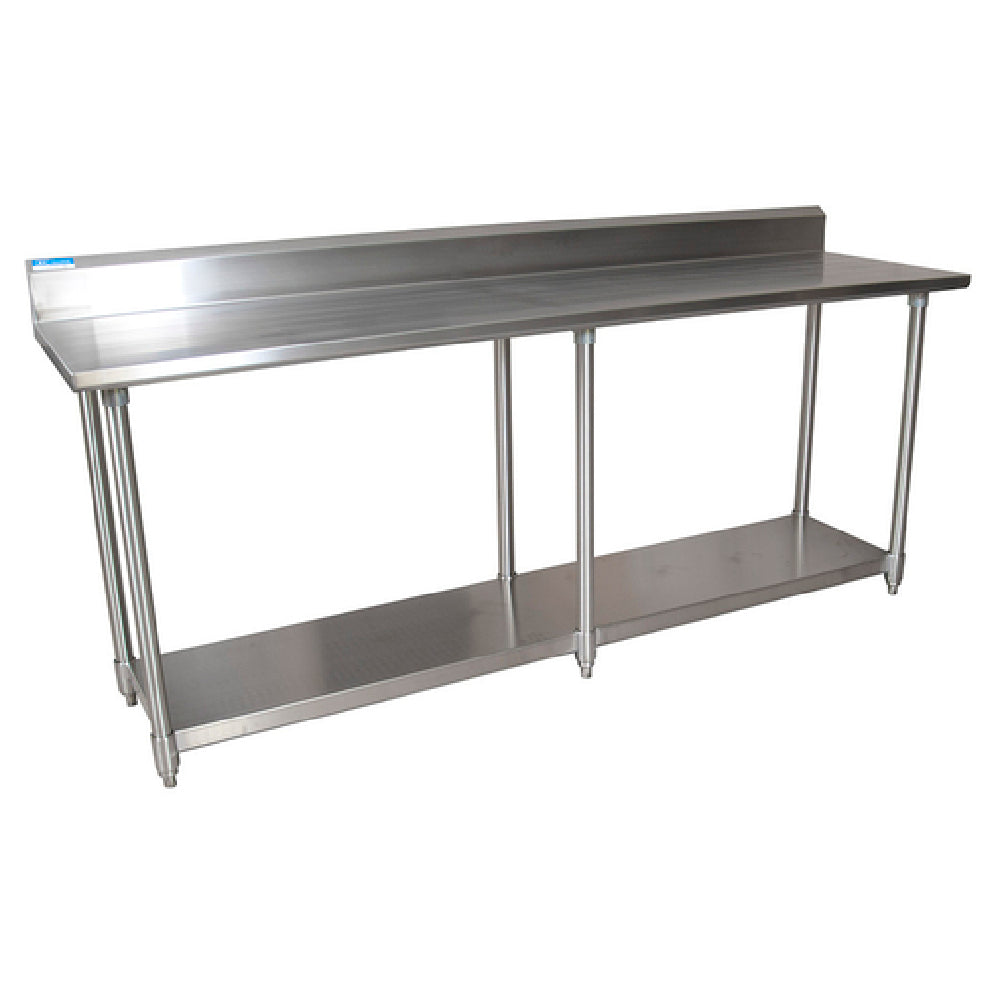 BK Resources QVTR5-8424 Work Table 84"W X 24"D X 39-3/4"H Overall Size 14/304 Stainless Steel Top With 5"H Backsplash