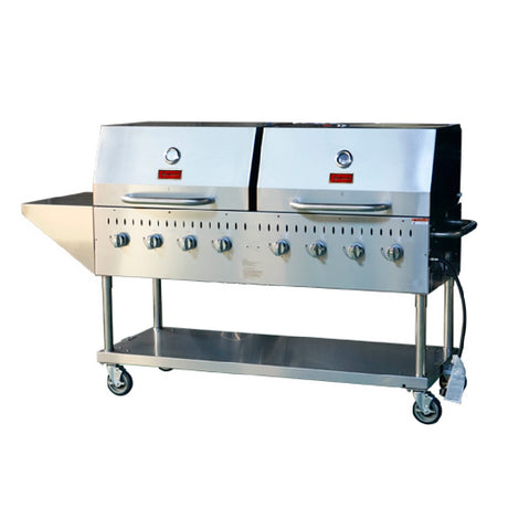 Omcan 47353 (CE-CN-0060-S LP) Outdoor Propane BBQ Grill LP Gas 64-11/64"W X 25-4/5"D X 34-3/4"H