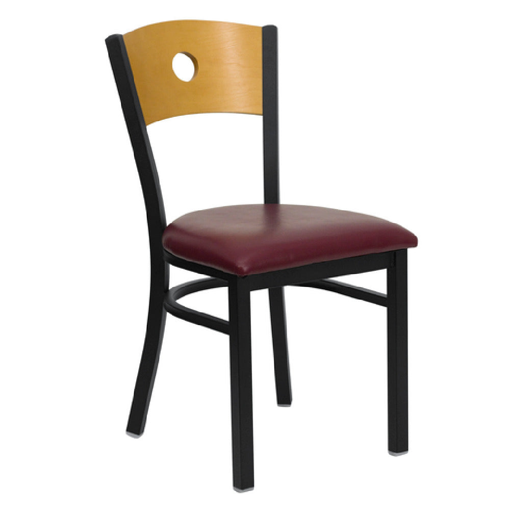 Flash Furniture XU-DG-6F2B-CIR-BURV-GG Hercules Series Restaurant Chair Natural Finish Plywood Back With Circle Cutout