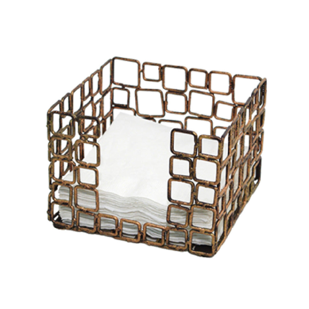 FOH BHO039GOI21 Wireware™ Coppered Link Napkin Holder 5-1/2" X 5-1/2" X 4"