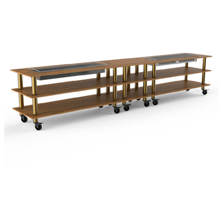 Steelite MGCMLD04BBXW Mogogo Buffet Solutions Modular Double Heat Buffet Table