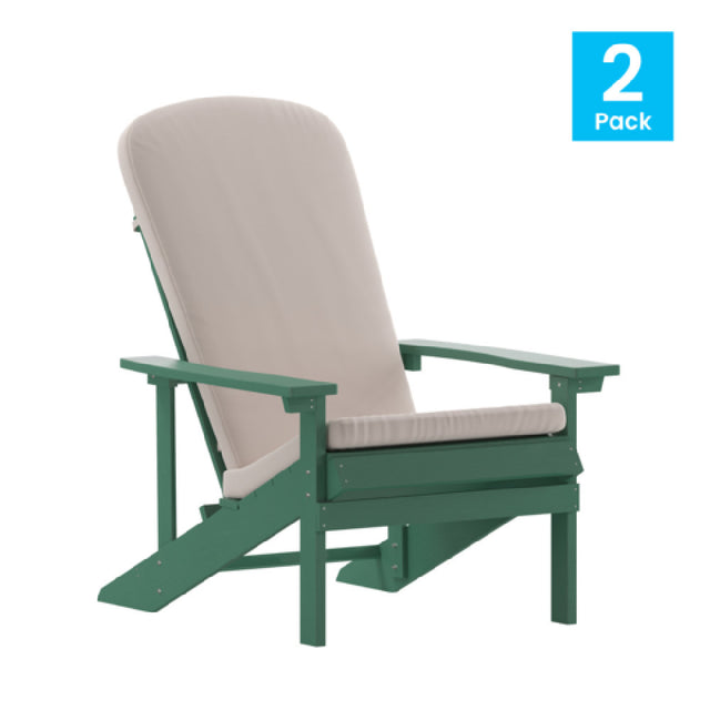 Flash Furniture 2-JJ-C14501-CSNCR-GRN-GG Charlestown Adirondack Chair All-weather Poly Resin Wood