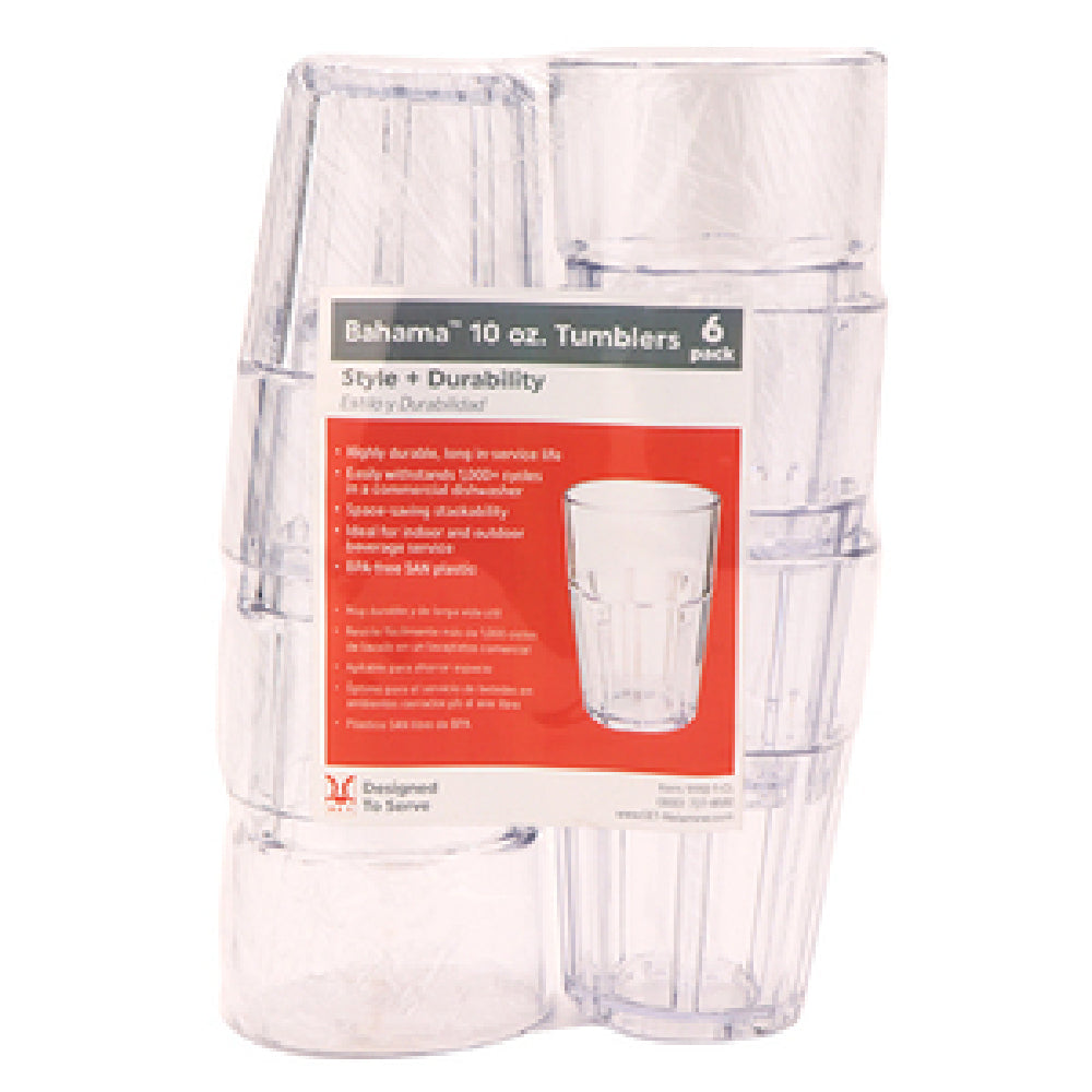 GET Enterprises SP-9910-1-CL Bahama™ Double Rock Tumbler 10 Oz. (12.4 Oz. Rim Full) 3-1/8" Dia. X 4-3/4"H