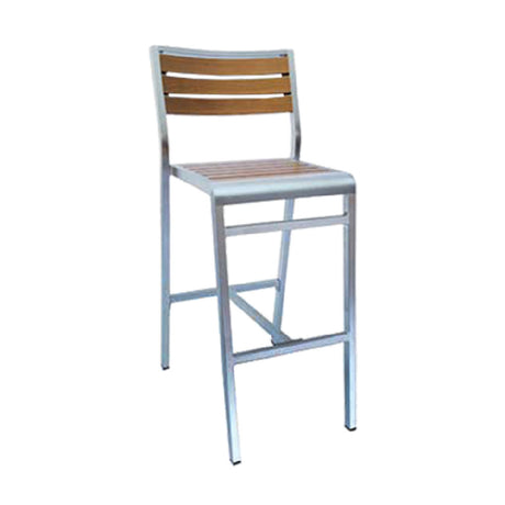 Emuamericas Llc AB1220-22-404 Sid Barstool Armless Indoor/outdoor Wood-look Aluminum Slat Back And Seat