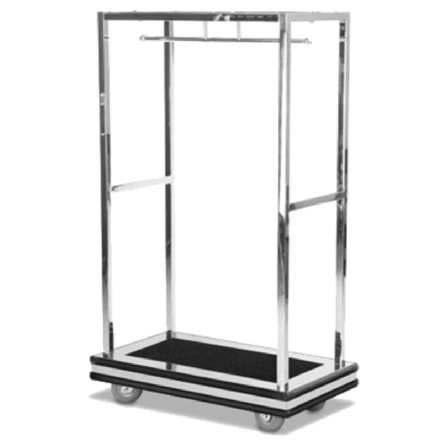 Forbes Industries 2545DB Specialty Luggage Cart 1-1/2” Square Tubular Polished Stainless Steel Superstructure