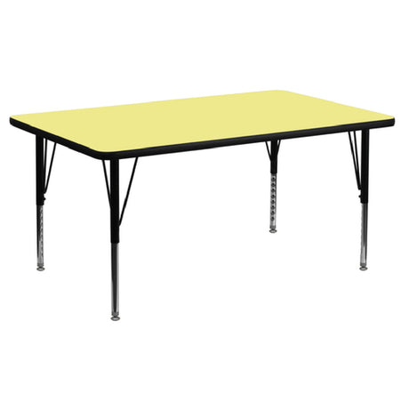 Flash Furniture XU-A3060-REC-YEL-T-P-GG Activity Table 60"W X 30"D X 16-1/8" To 25-1/8" Adjustable Height