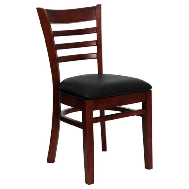 Flash Furniture XU-DGW0005LAD-MAH-BLKV-GG Hercules Series Restaurant Chair Wood Ladder Back