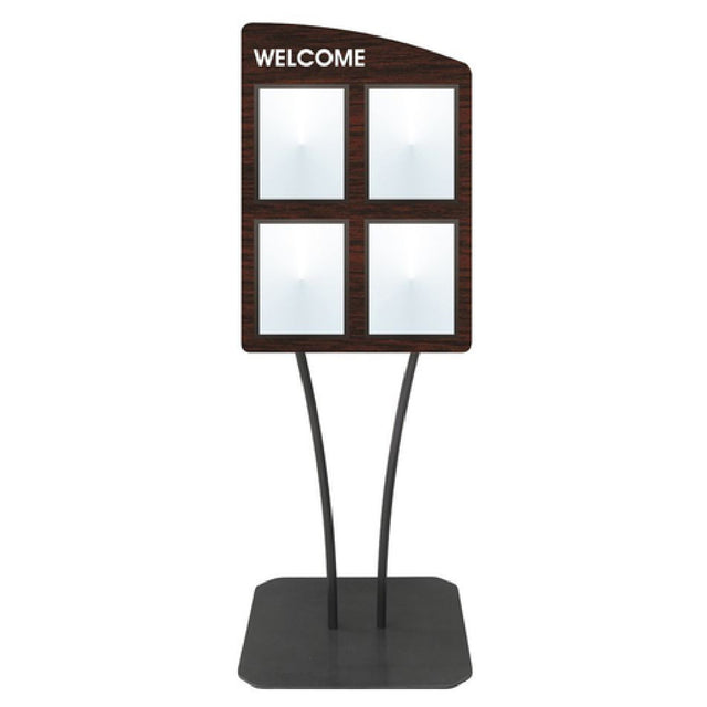 Hubert 29326 - Menu Board, 4-pocket, Floor Stand