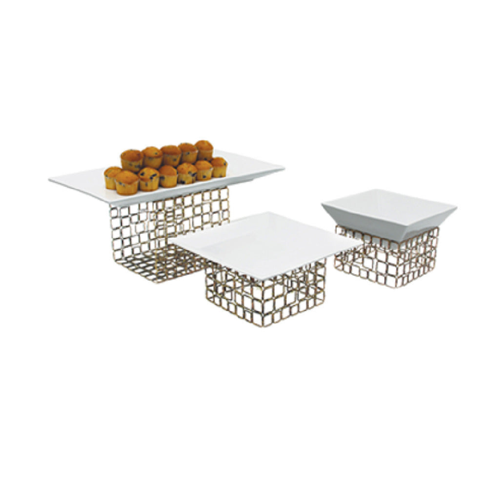 FOH BRI002GOI20 B³ Buffet Building Blocks® Link Display Riser Set Of 3 (2) 6-1/2" W X 6-1/2" D X 4" H