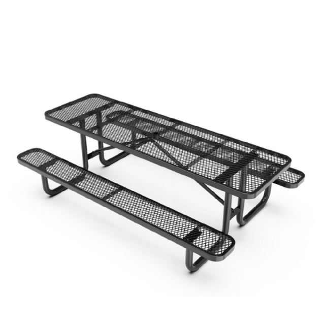 Flash Furniture SLF-EML-96-BK-GG Mantilla Outdoor Picnic Table 8 Ft. Rectangular