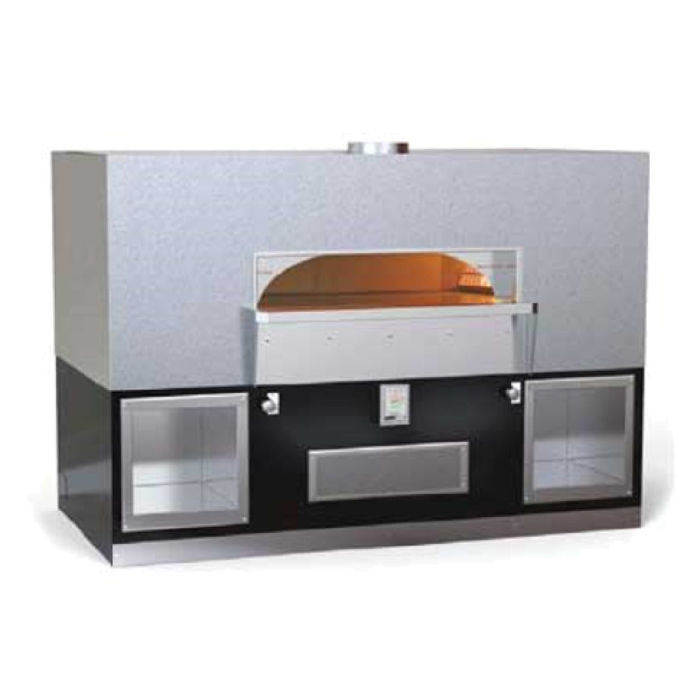 Wood Stone FD-11260RFGLIRW Fire Deck Stone Hearth Oven Radiant Gas Flame On Left Side And Mandatory Wood Burning On Right