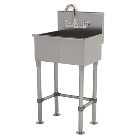 Advance Tabco WSS-14-21-FM-F Service Sink Splash Mount Faucet Provision With Stainless Steel Legs And Flanged Feet