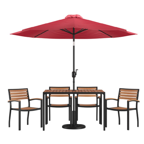 Flash Furniture XU-DG-304860064-UB19BRD-GG Patio Dining Table Set Includes (1) 48"W X 30"D Rectangular Table