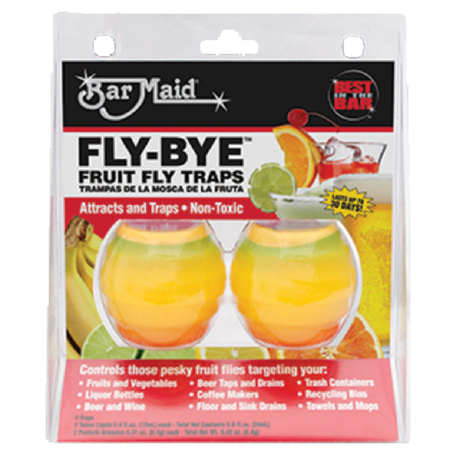 Bar Maid/Glass Pro FLY-BYE Fly-Bye™ Fruit Fly Trap Attracts & Traps Non-toxic Priced As Cs Of 6 Packs. (2 Each Per Pack 6 Packs Per Case)