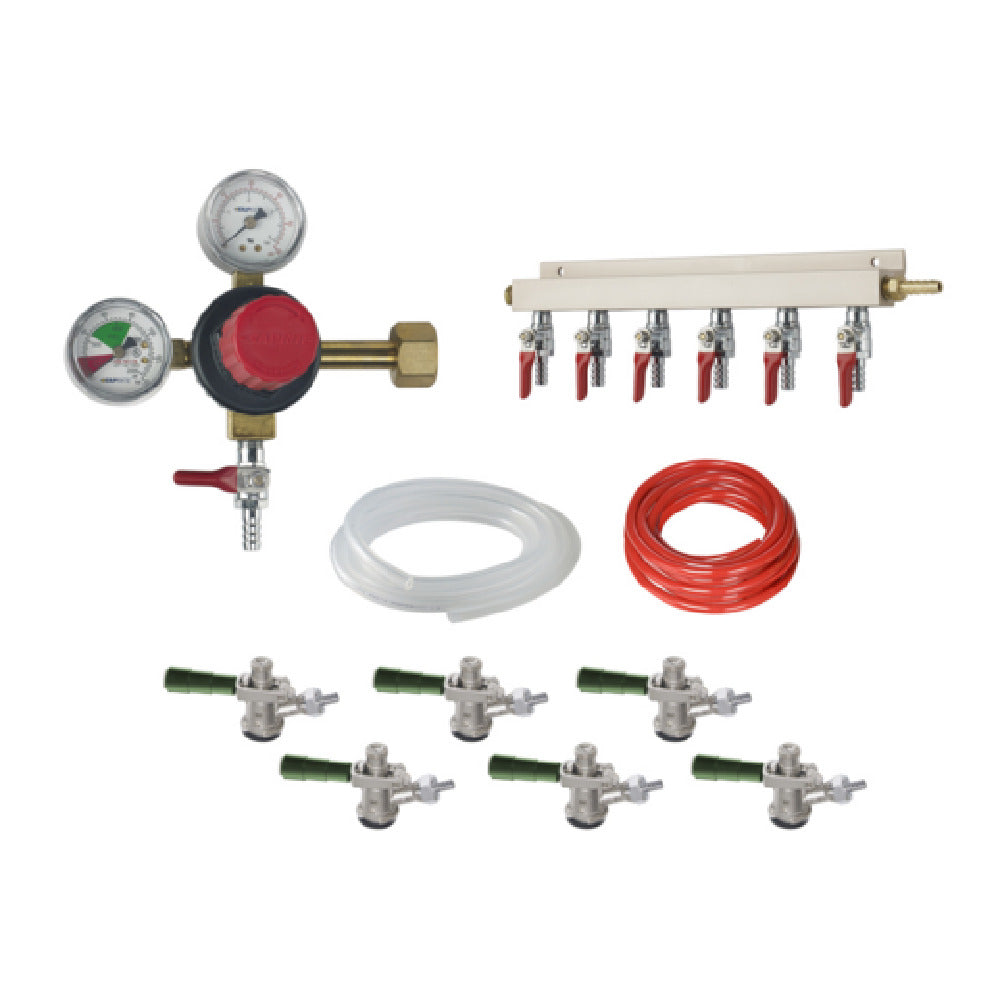 Krowne BEERKIT6 Draft Beer Kit For Unit With (6) Faucets Includes: CO2 Tank Mount Primary Regulator