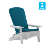 Flash Furniture 2-JJ-C14505-CSNTL-WH-GG Charlestown Folding Adirondack Chair All-weather Poly Resin Wood