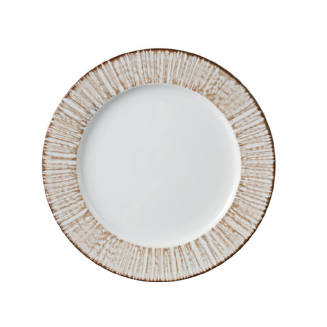 Yanco LE-111 - Legna Dinner Plate, 11 1/4" X 7/8", White & Brown