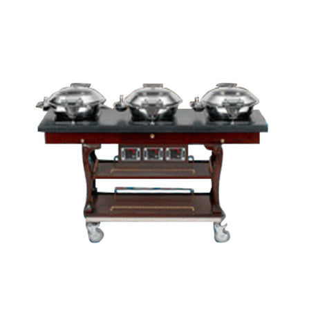 Bon Chef 50063 Induction Cooking Cart 64" X 20" X 36" Includes: (3) Induction Stoves