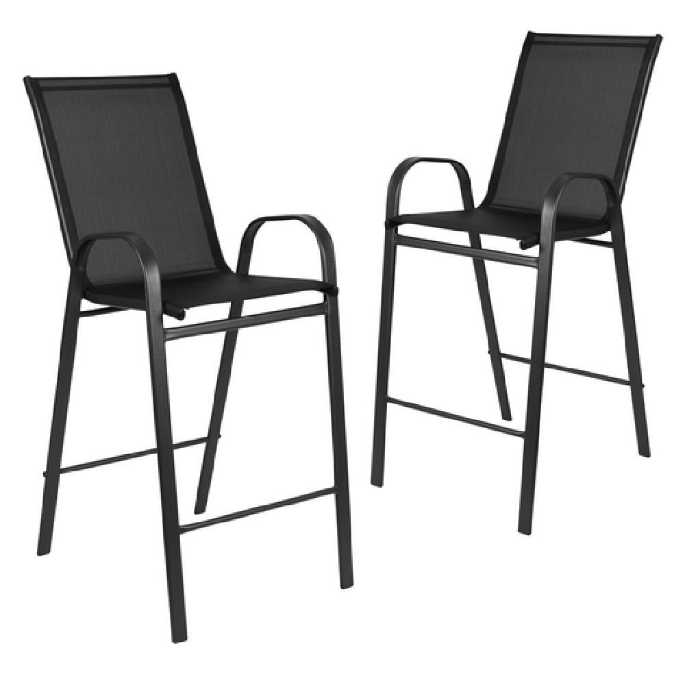 Flash Furniture 2-JJ-092H-GG Brazos Series Stacking Patio Barstool 352 Lb. Weight Capacity