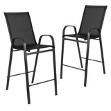 Flash Furniture 2-JJ-092H-GG Brazos Series Stacking Patio Barstool 352 Lb. Weight Capacity