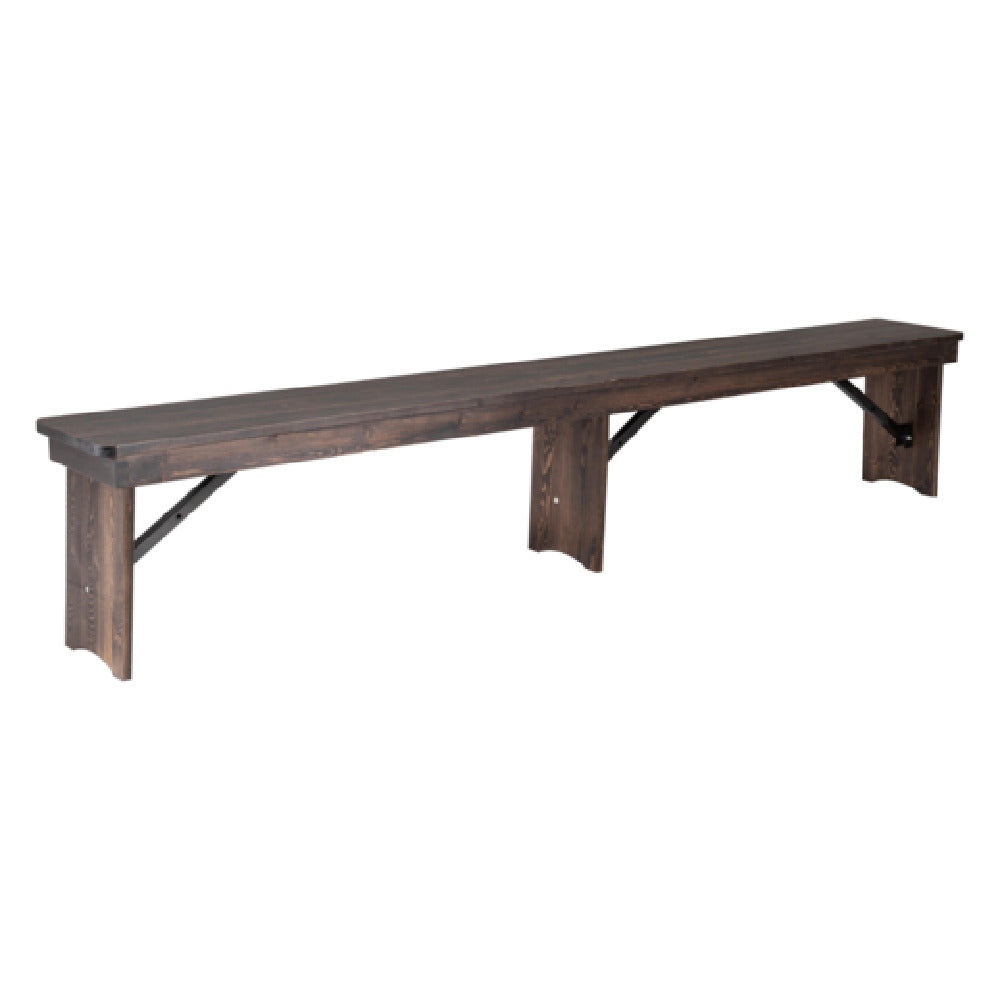 Flash Furniture XA-B-96X12-L-MG-GG Hercules Series Folding Rustic Farm Bench 96"W X 12"D X 17-1/2"H