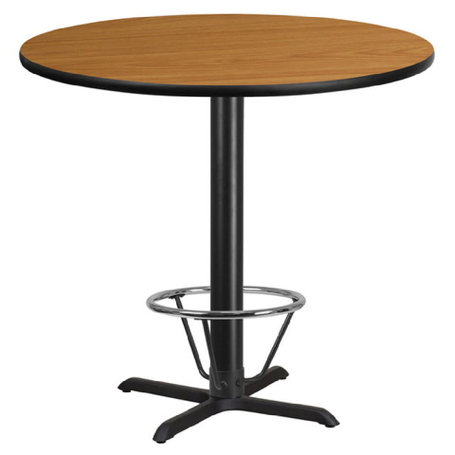 Flash Furniture XU-RD-42-NATTB-T3333B-4CFR-GG Table 42" Dia. X 43-1/8"H Bar Height