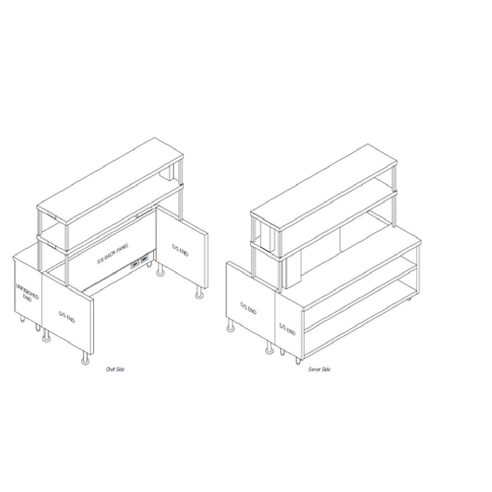 Randell RCR-72.5 Modular Chef Service Counter Right Section (chef Side) 72-1/2"W