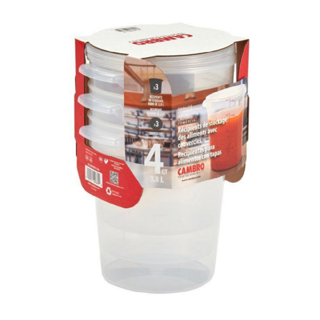 Cambro RFS4PPRP3190 - Multi Pack Translucent Container And Lid, 4 Qt. Capacity, Round